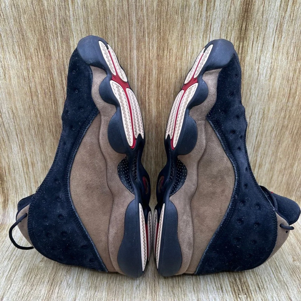 Nike Air Jordan 13 Retro Olive Men's Size 11.5 Black Suede Basketball 414571-006